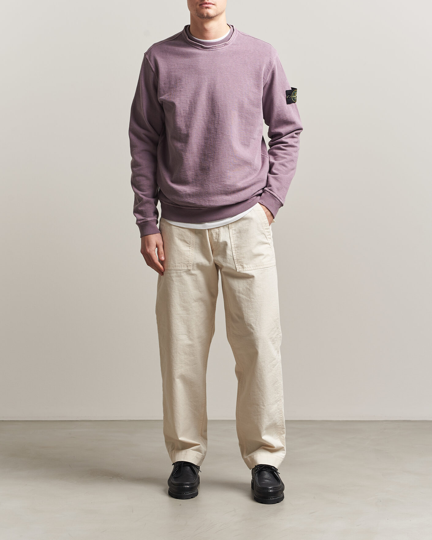 Herren | Pullover | Stone Island | Old Dyed Cotton Sweatshirt Purple Grey