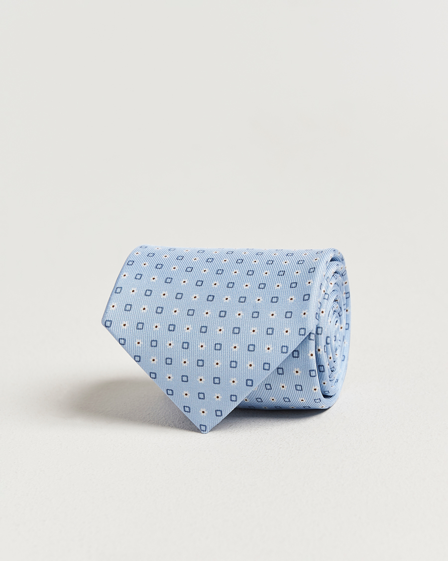 Herren | Krawatten | E. Marinella | 3-Fold Printed Silk Tie Light Blue