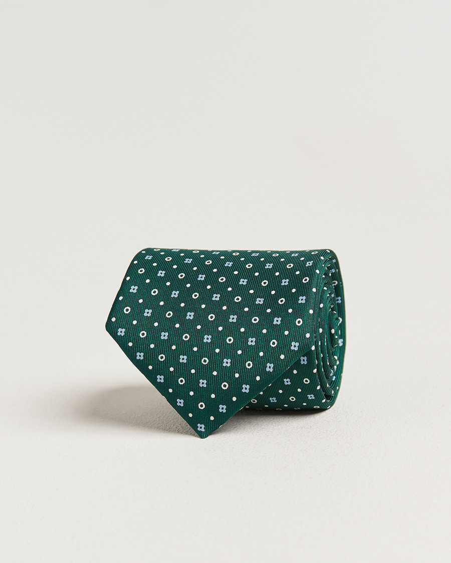 Herren | Krawatten | E. Marinella | 3-Fold Printed Silk Tie Dark Green