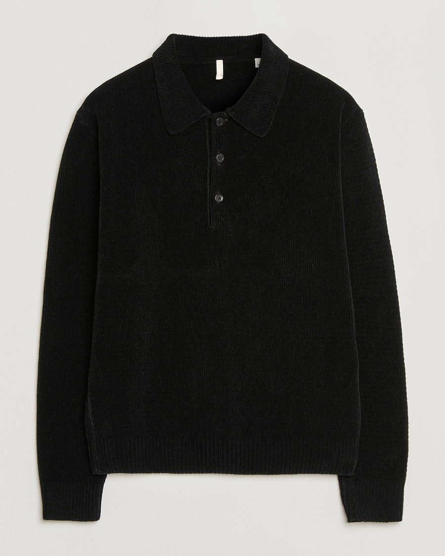Herren | Poloshirts | Sunflower | Chenile Long Sleeve Polo Black