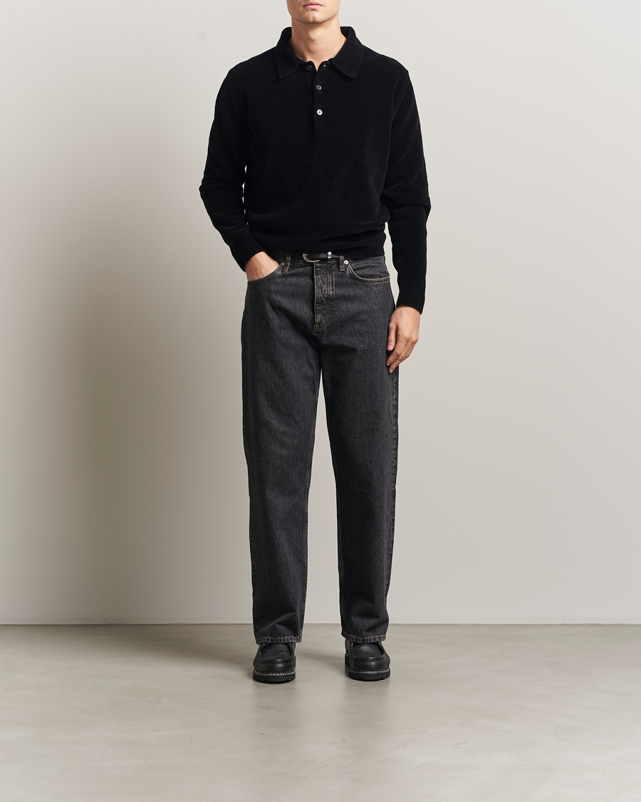 Herren | Poloshirts | Sunflower | Chenile Long Sleeve Polo Black