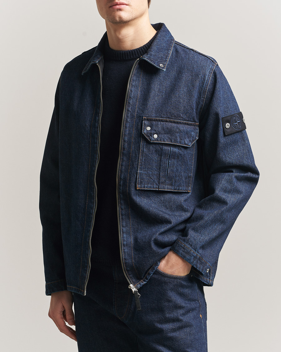 Herren | Jacken | Stone Island | Denim Zip Shirt Jacket Blue Rinse