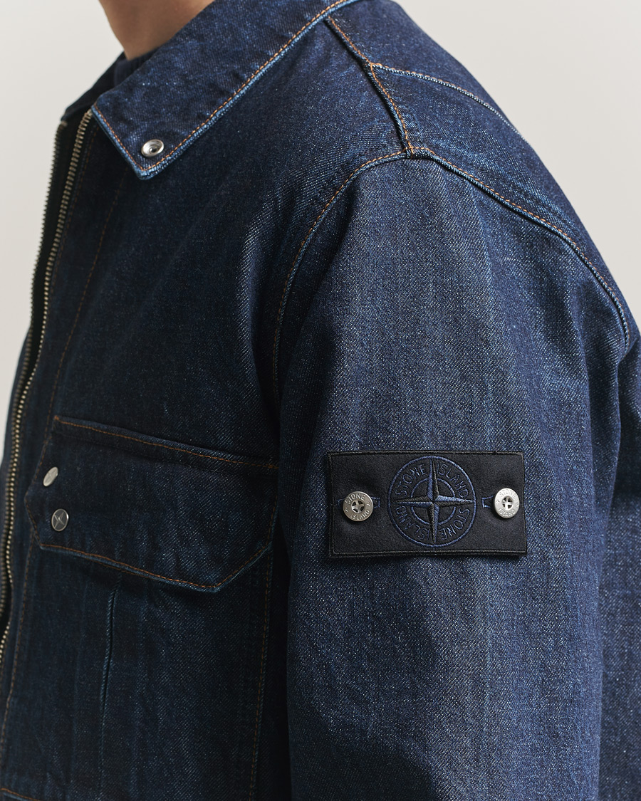 Herren | Jacken | Stone Island | Denim Zip Shirt Jacket Blue Rinse