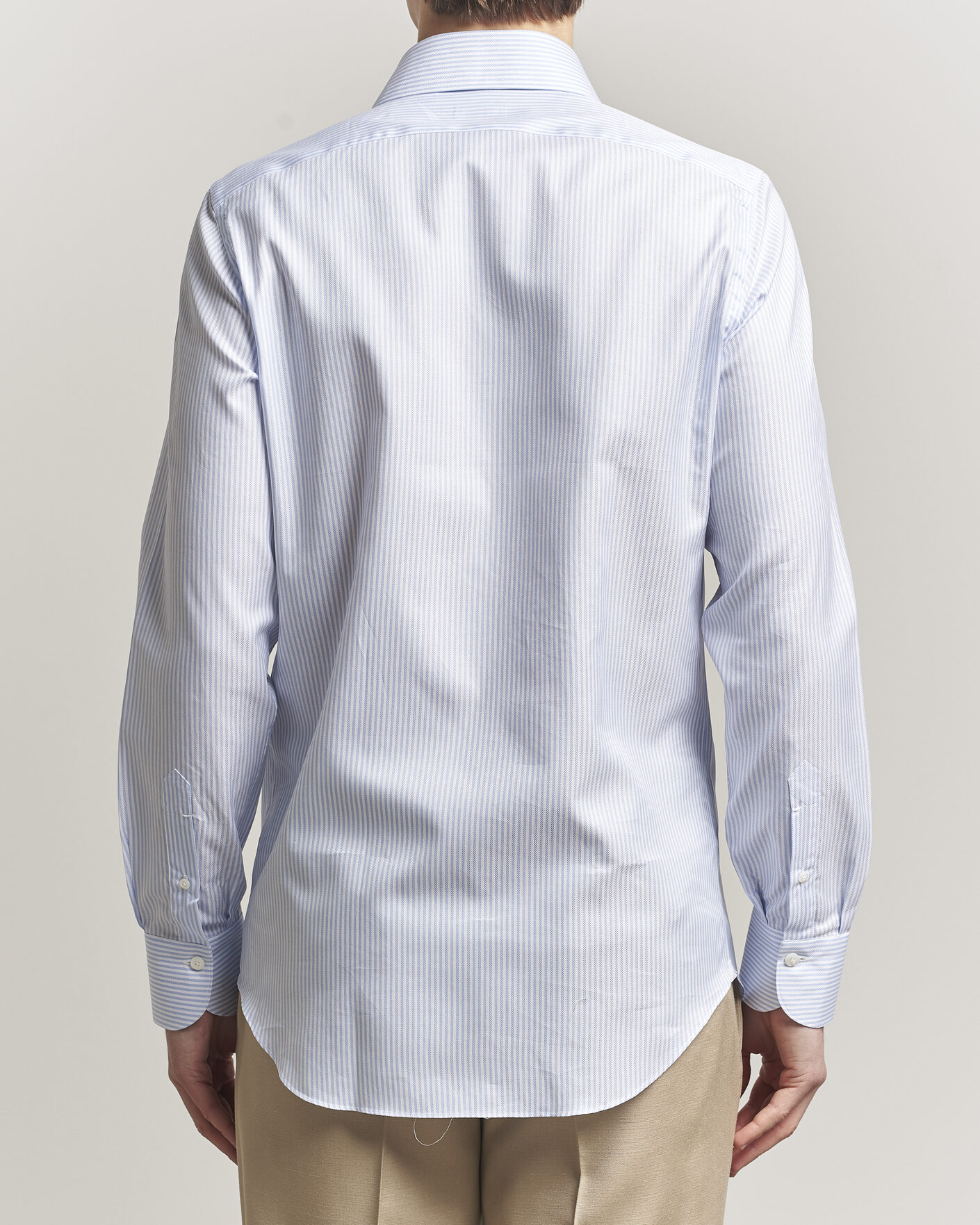 Herren | Hemden | Finamore Napoli | Milano Slim Royal Oxford Dress Shirt Light Blue Stripe