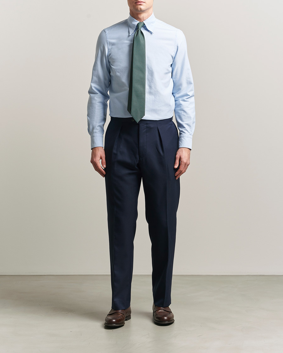 Herren | Hemden | Finamore Napoli | Gaeta Oxford Button Down Shirt Light Blue