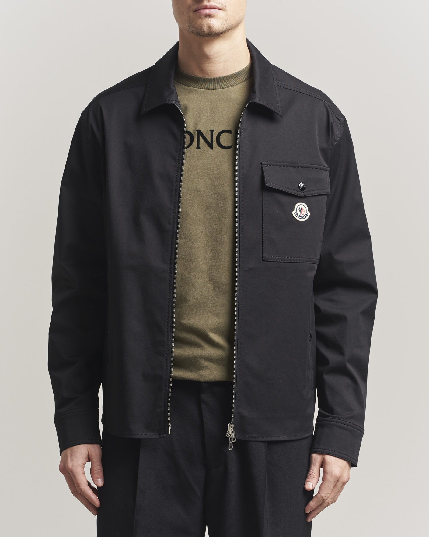Herren | Hemden | Moncler | Zip Overshirt Black