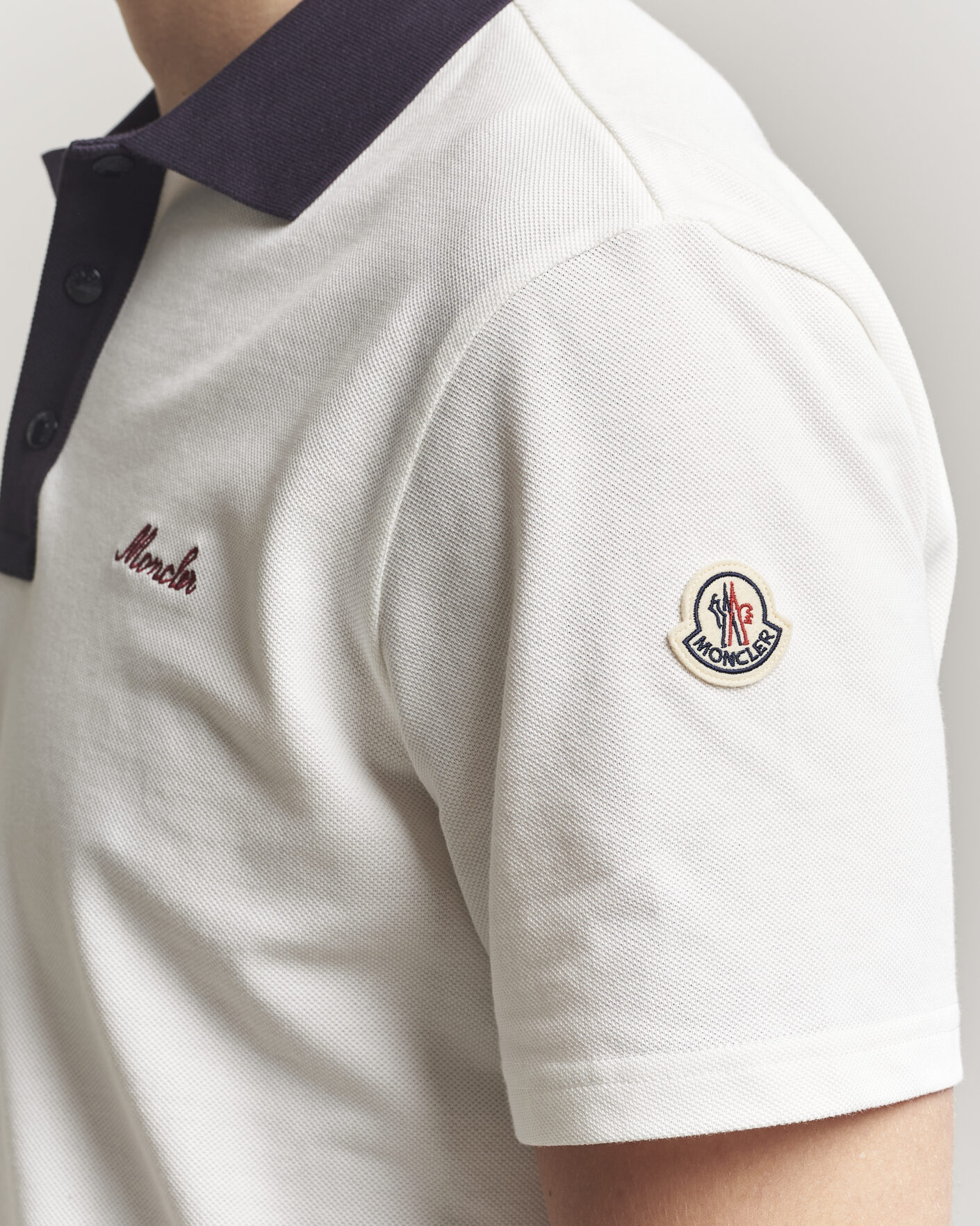 Herren | Poloshirts | Moncler | Signature Logo Polo Off White