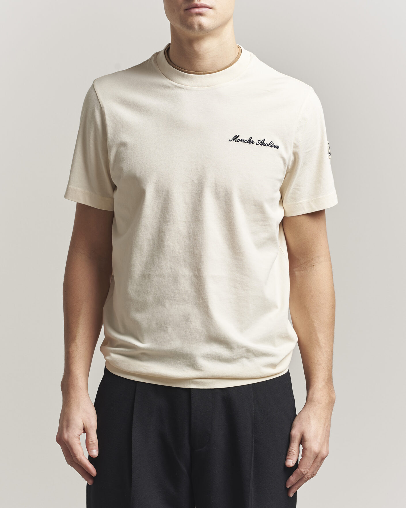Herren | T-Shirts | Moncler | Signature Logo T-Shirt Off White