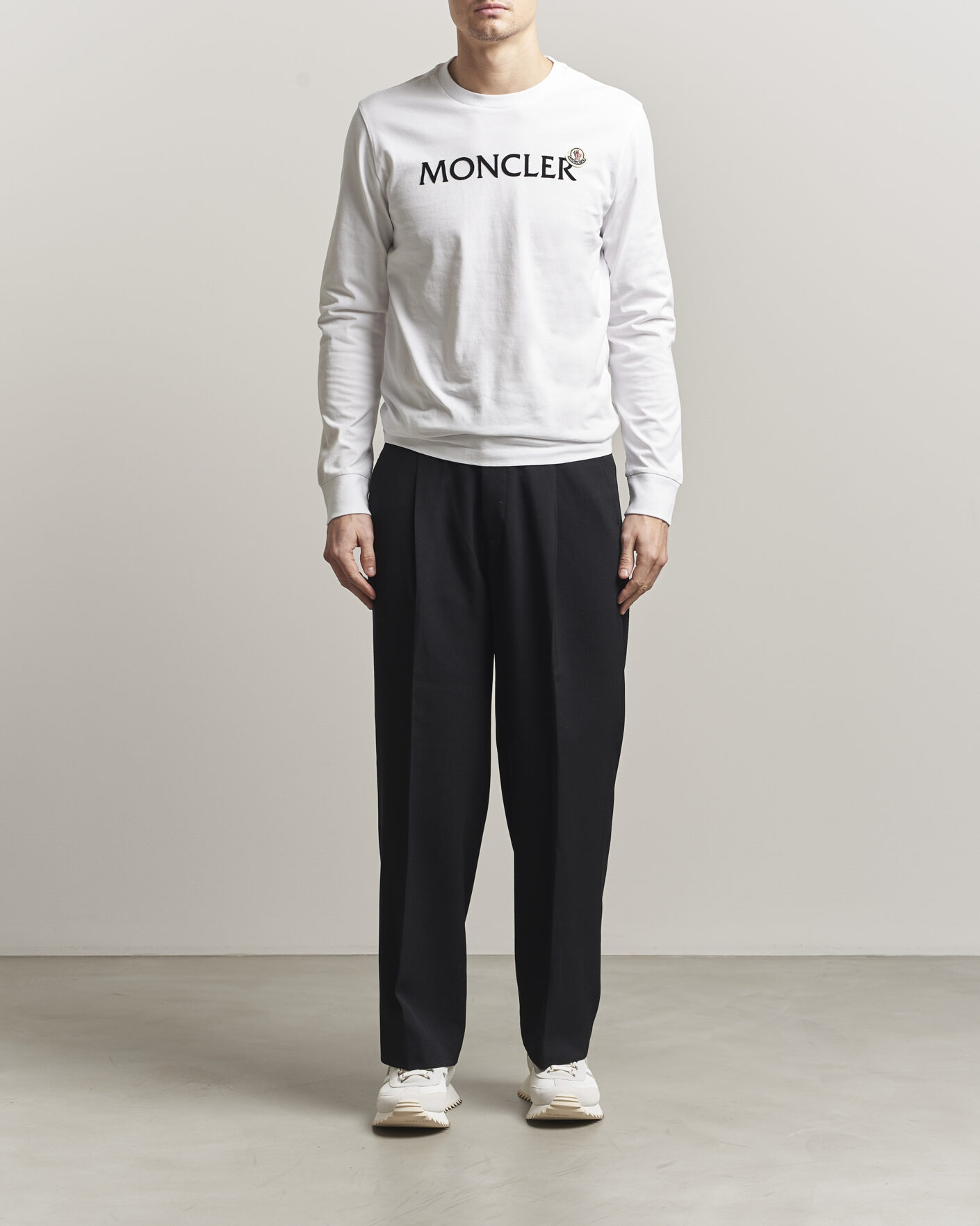 Herren | T-Shirts | Moncler | Lettering Logo Long Sleeve T-Shirt White