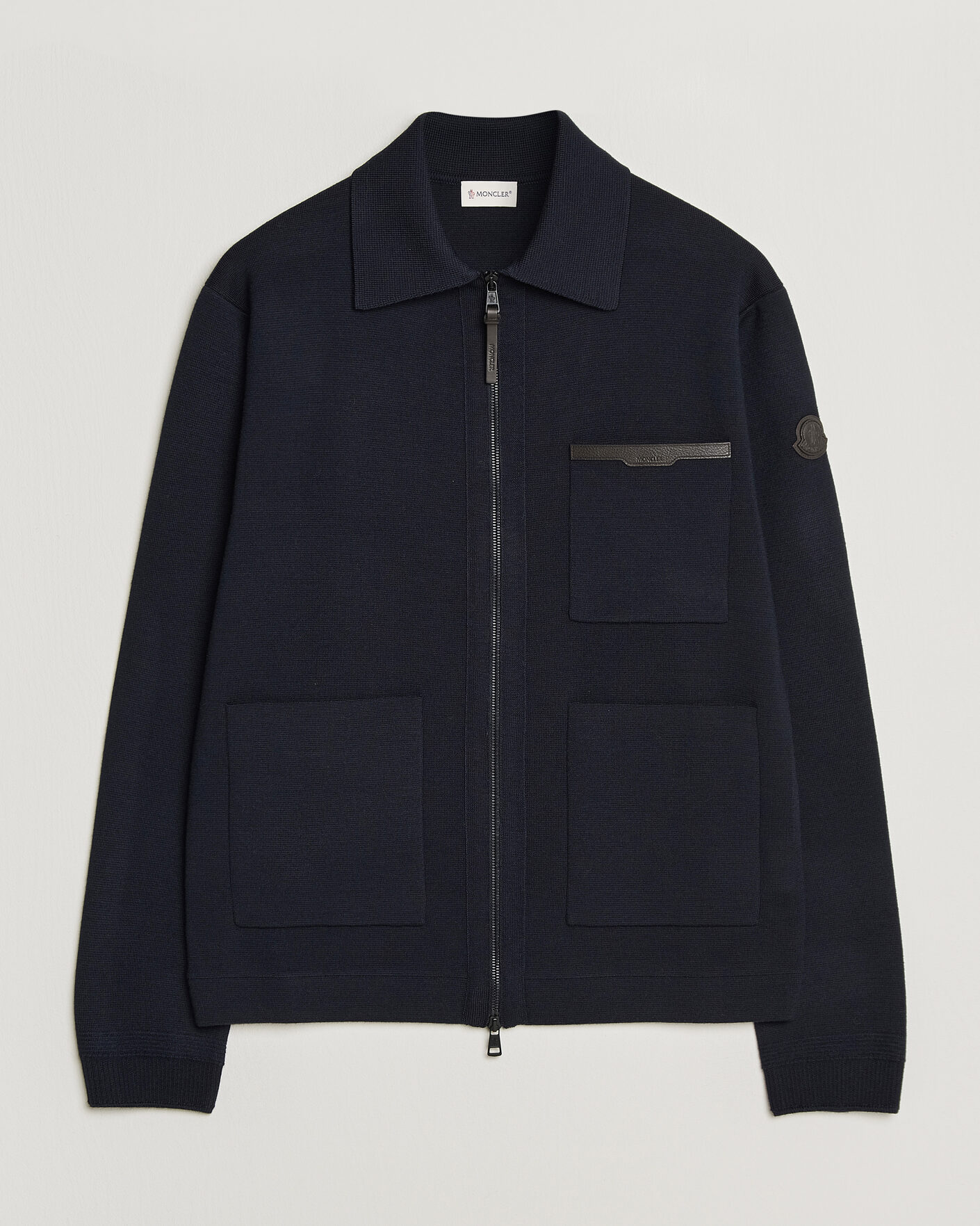 Herren | Pullover | Moncler | Zip Wool Cardigan Navy