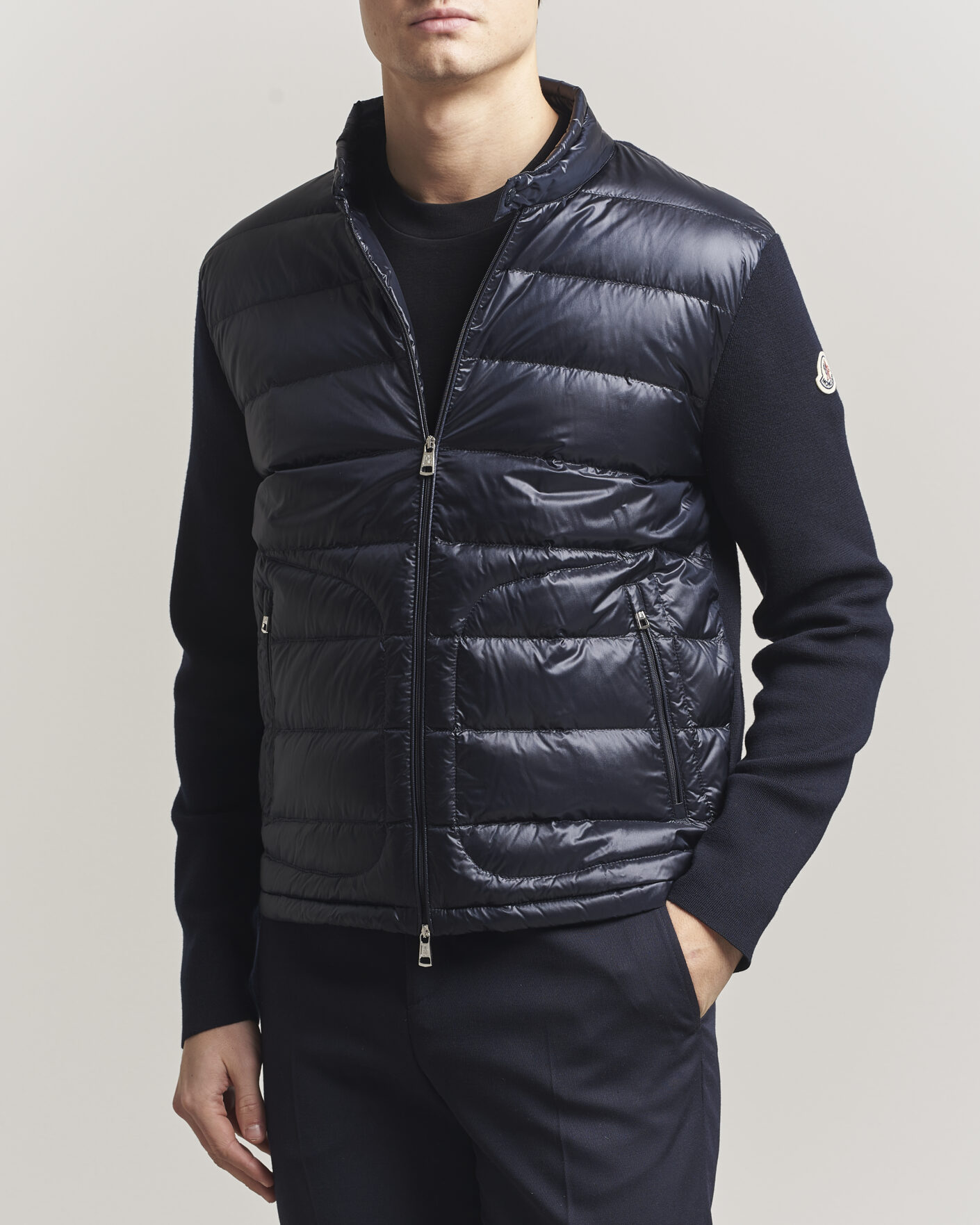 Herren | Jacken | Moncler | Hybrid Laque Zip Cardigan Navy
