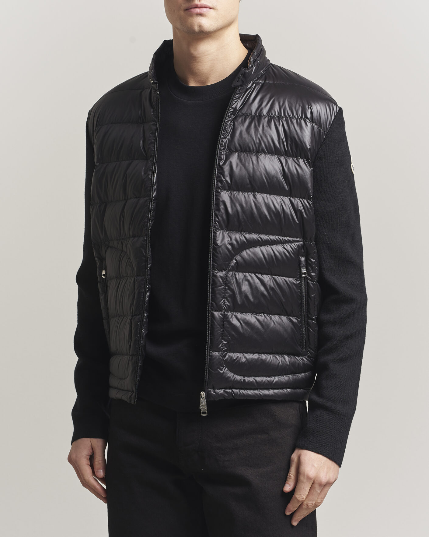 Herren | Jacken | Moncler | Hybrid Laque Zip Cardigan Black