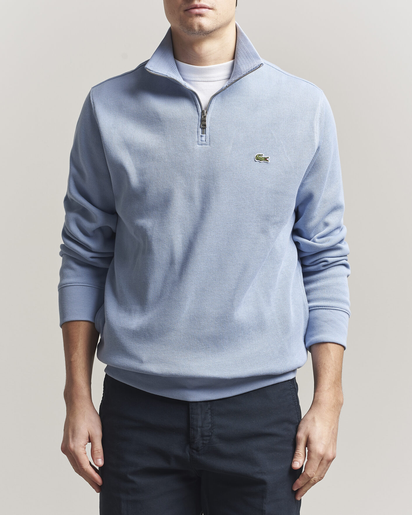 Herren | Pullover | Lacoste | Rib Interlock Half Zip Aphylla Blue