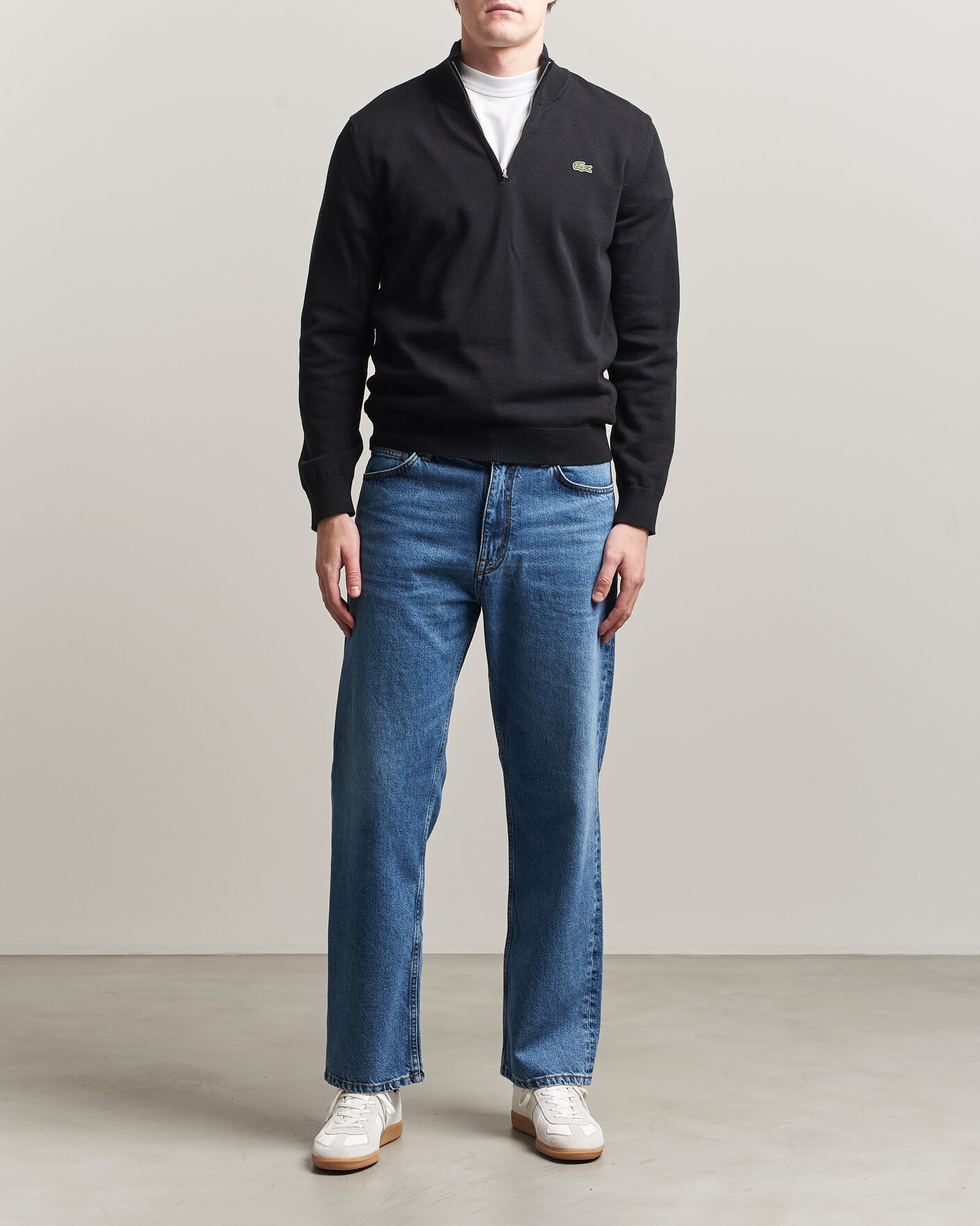 Herren | Pullover | Lacoste | Cotton Knitted Half Zip Black