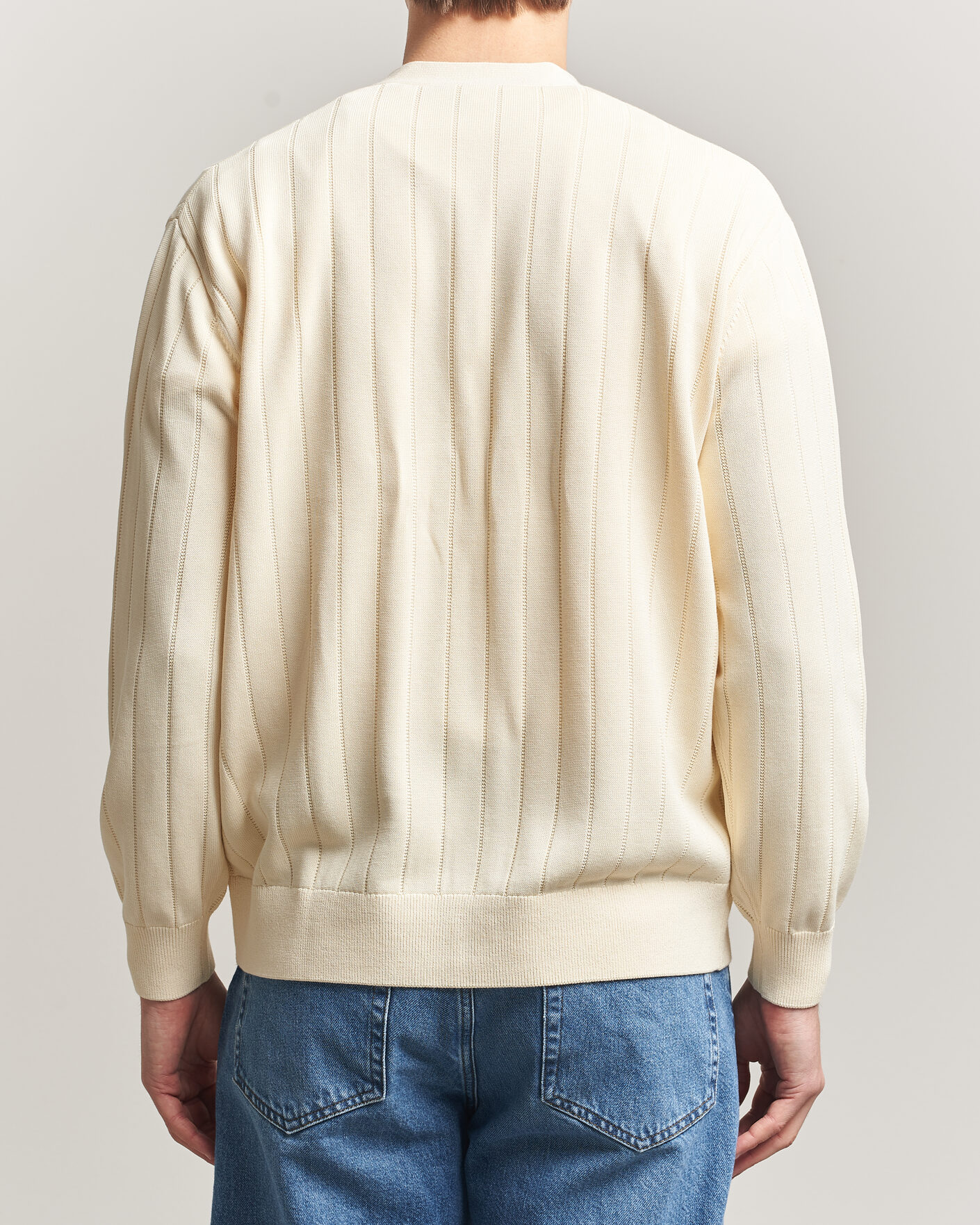 Herren | Pullover | Lacoste | Cotton Structured Knitted Cardigan Naturel Clair
