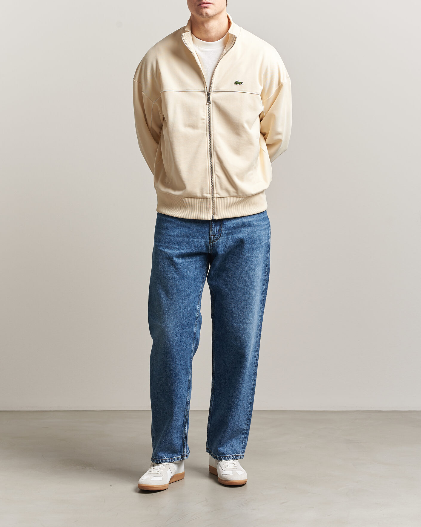 Herren | Pullover | Lacoste | Piqué Track Jacket Naturel Clair