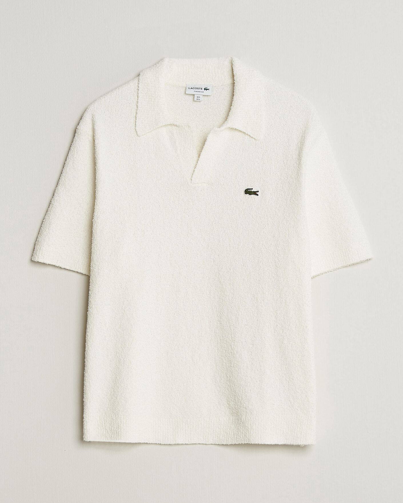 Herren | Poloshirts | Lacoste | Cotton Bouclé Open Collar Polo Flour