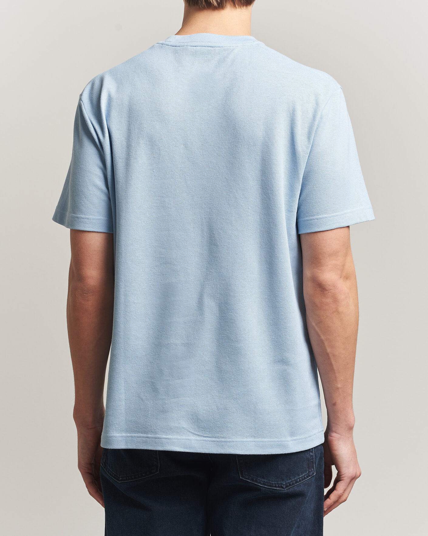 Herren | T-Shirts | Lacoste | Cotton/Linen Pique T-Shirt Light Blue