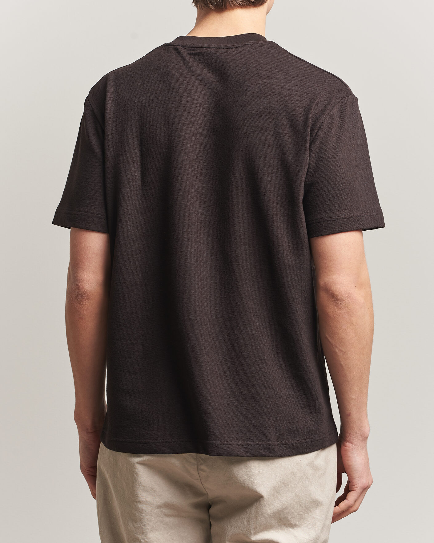 Herren | T-Shirts | Lacoste | Textured Cotton T-Shirt Buffalo Brown