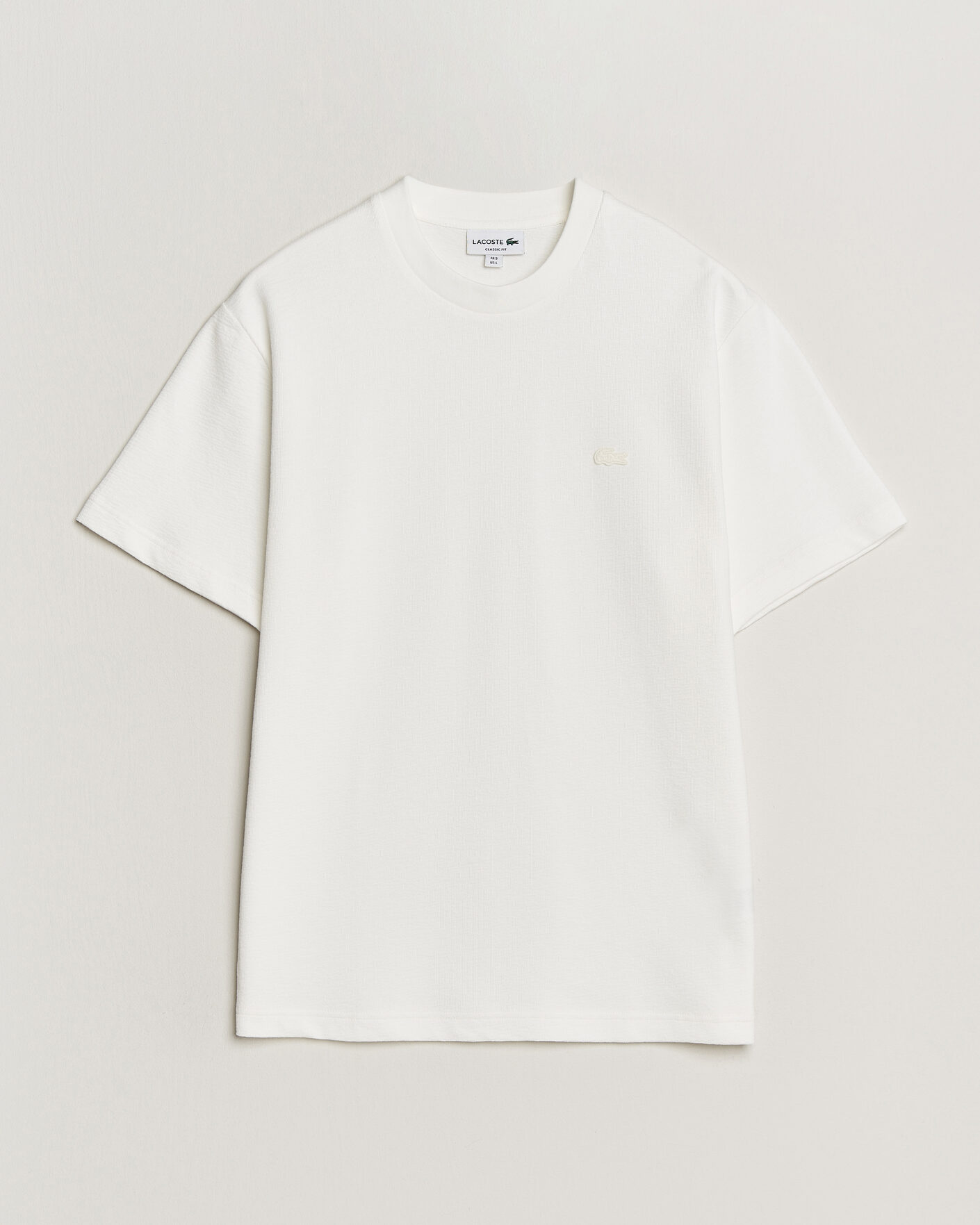 Herren | T-Shirts | Lacoste | Textured Cotton T-Shirt Flour