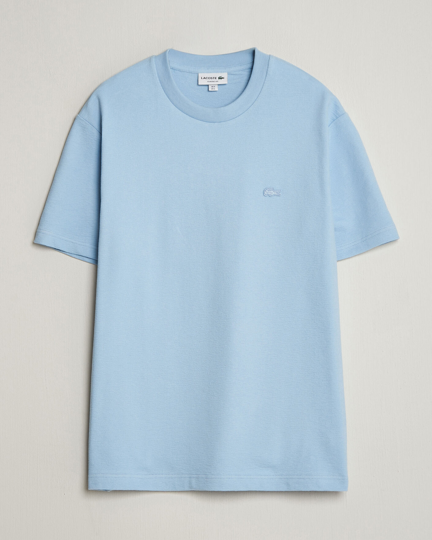 Herren | T-Shirts | Lacoste | Textured Cotton T-Shirt Light Blue