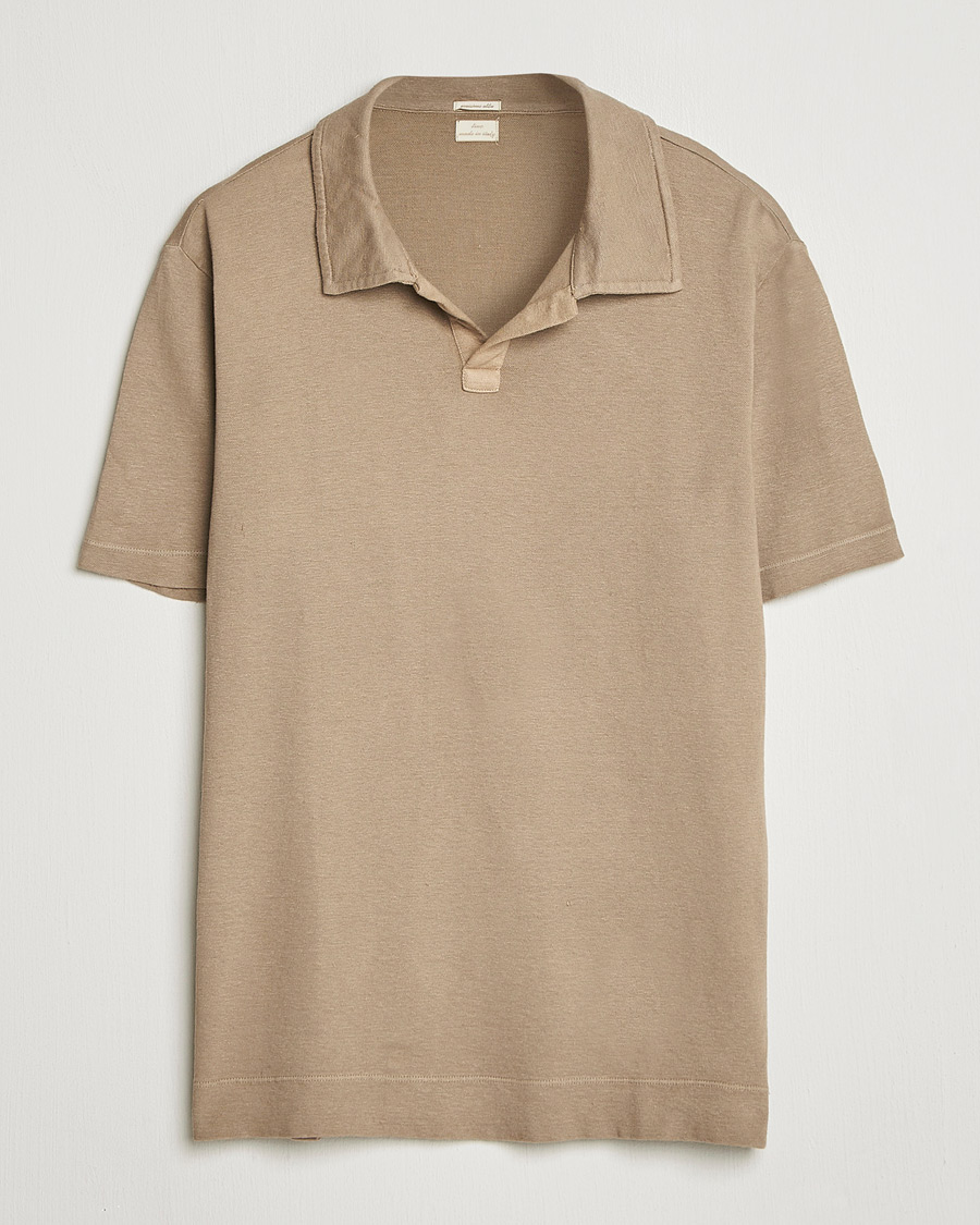 Herren | Poloshirts | Massimo Alba | Aruba Cotton/Linen Polo Camel