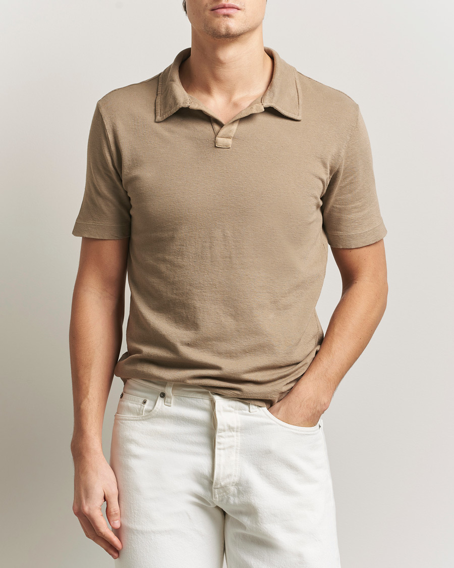 Herren | Poloshirts | Massimo Alba | Aruba Cotton/Linen Polo Camel