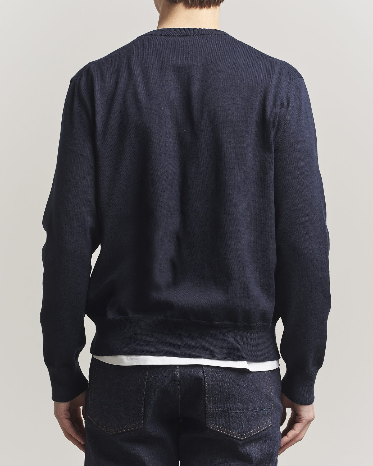 Herren | Pullover | Jil Sander | Fine Cotton Contrast Pullover Navy