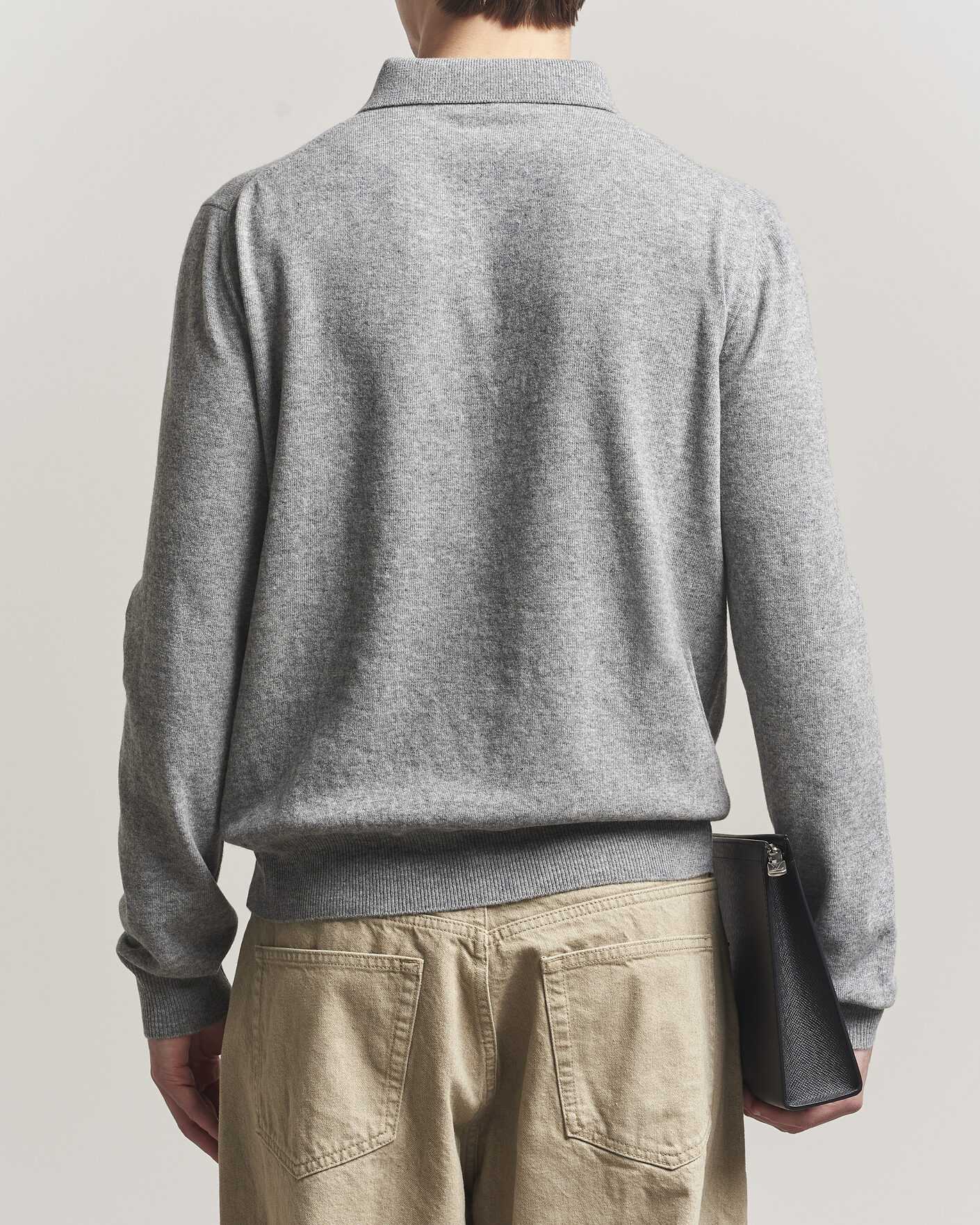 Herren | Pullover | Jil Sander | Long Sleeve Knitted Wool Polo Grey Melange