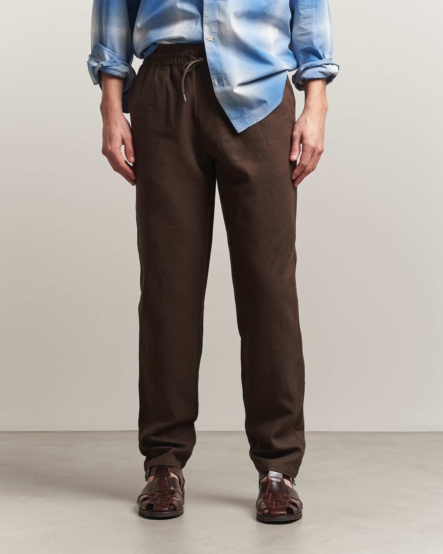 Herren | Hosen | LES DEUX | Patrick Heavy Linen/Cotton Pants Brown