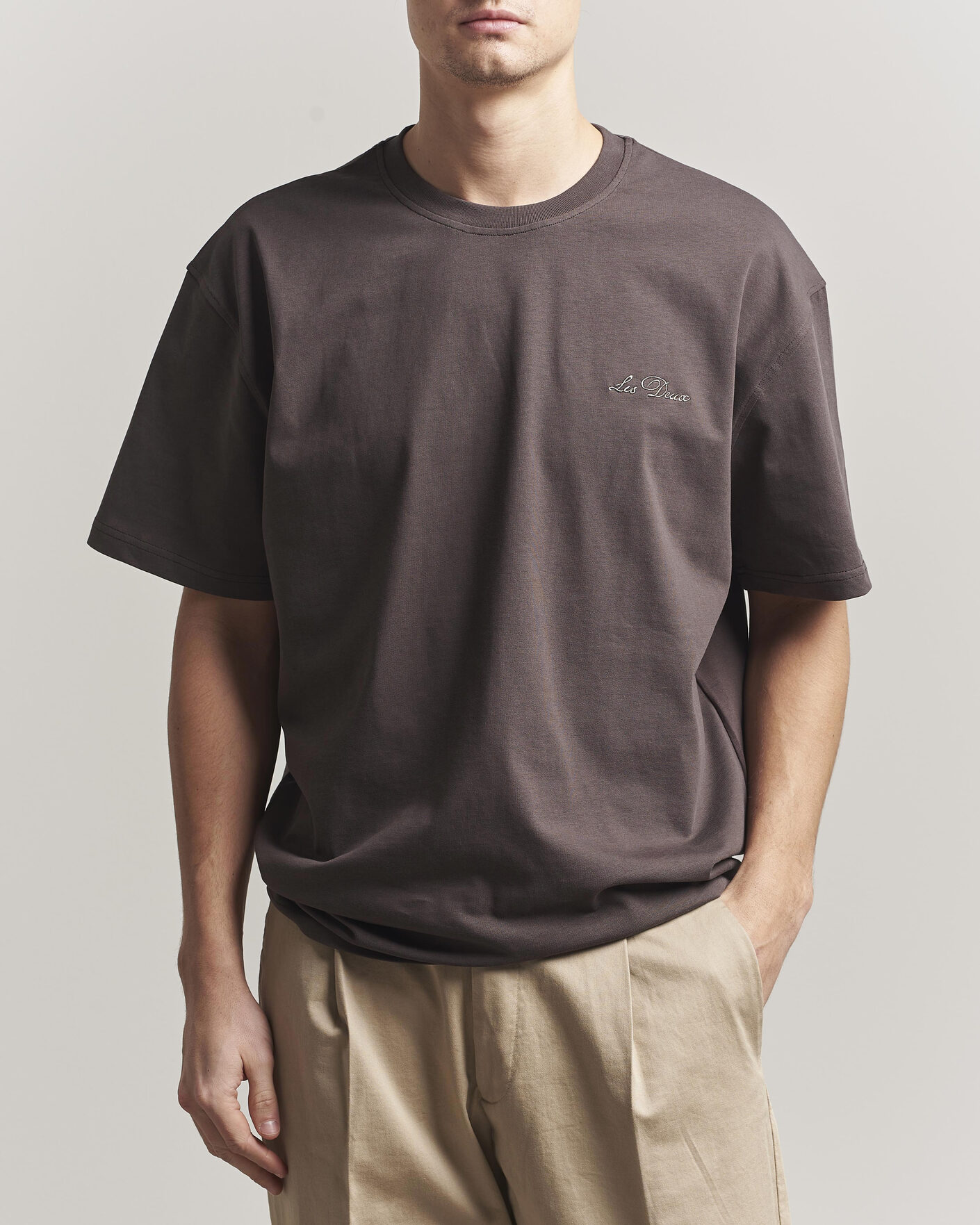 Herren | T-Shirts | LES DEUX | Crew T-Shirt Coffee Brown