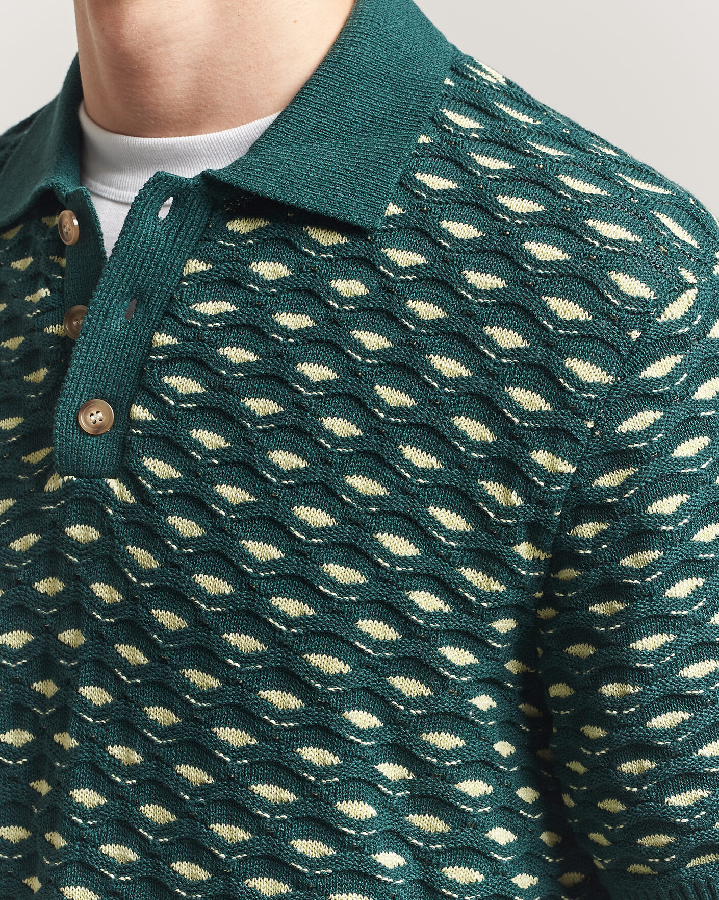 Herren | Poloshirts | LES DEUX | Esmay Shell Knitted Polo Sea Moss Green