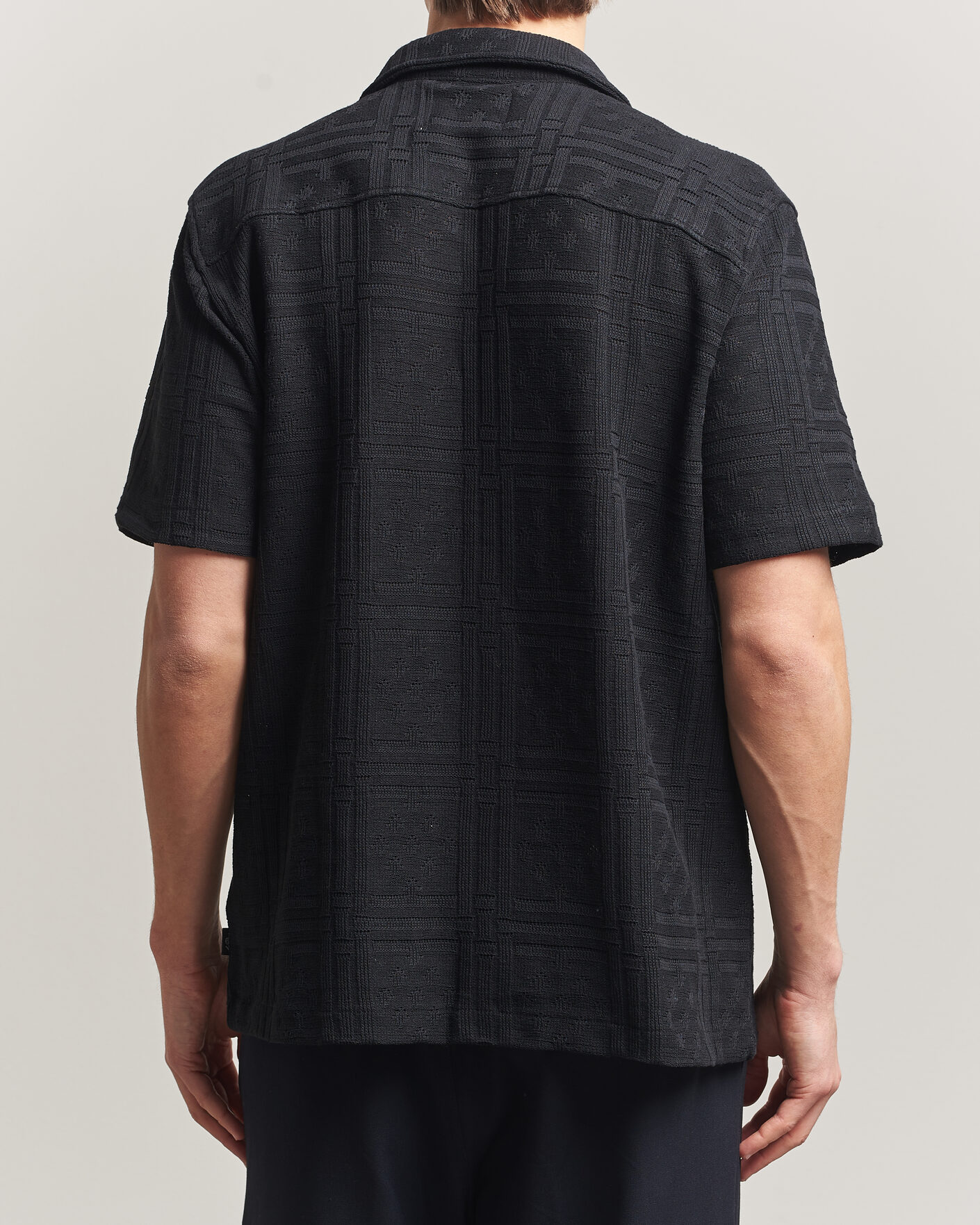 Herren | Hemden | LES DEUX | Hector Pointelle Short Sleeve Shirt Black