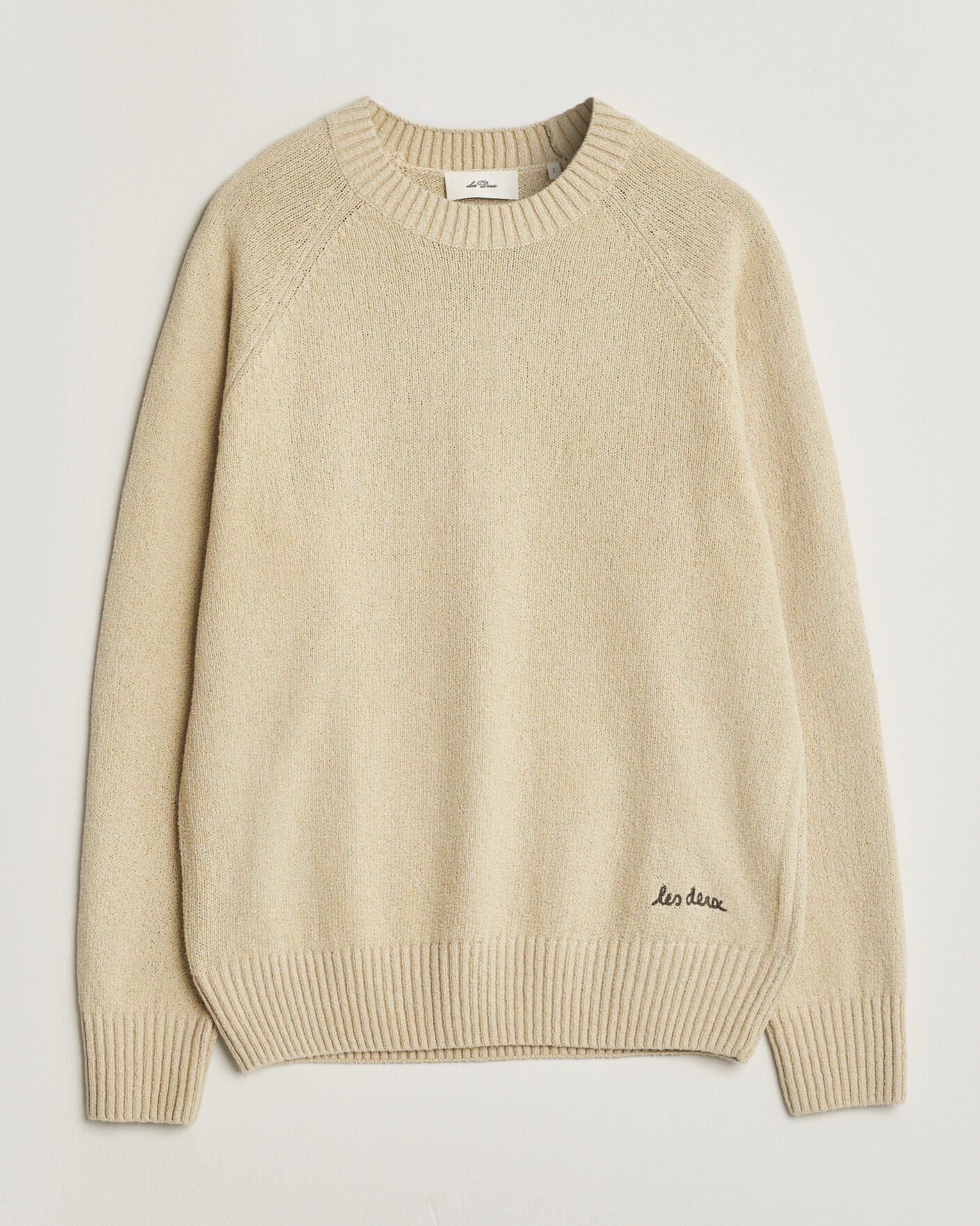 Herren | Pullover | LES DEUX | Brad Knitted Roundneck Oyster Grey/White