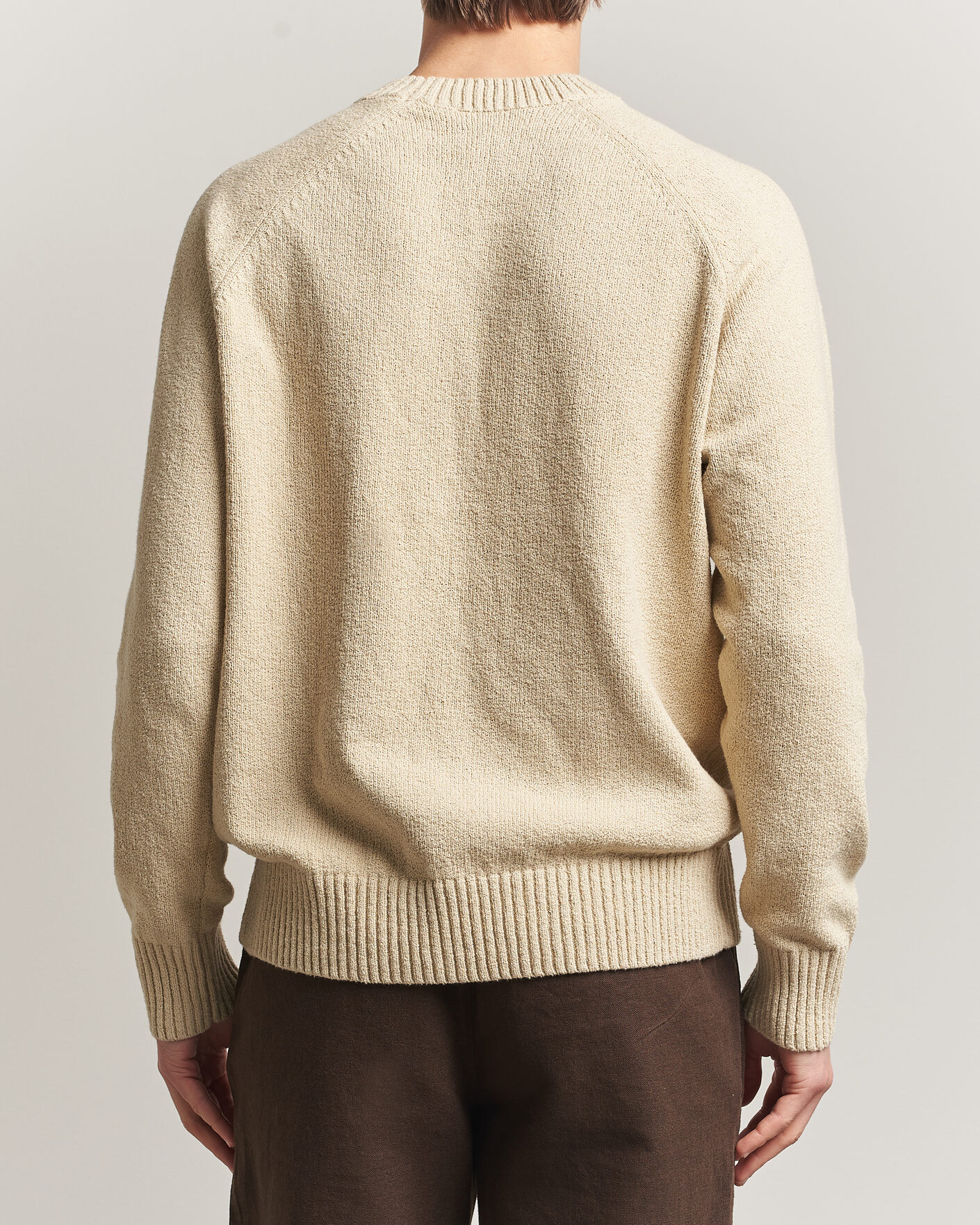 Herren | Pullover | LES DEUX | Brad Knitted Roundneck Oyster Grey/White