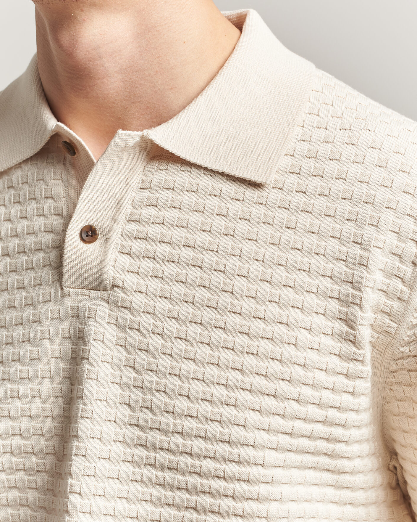 Herren | Pullover | LES DEUX | Billy Weave Knitted Polo Light Ivory