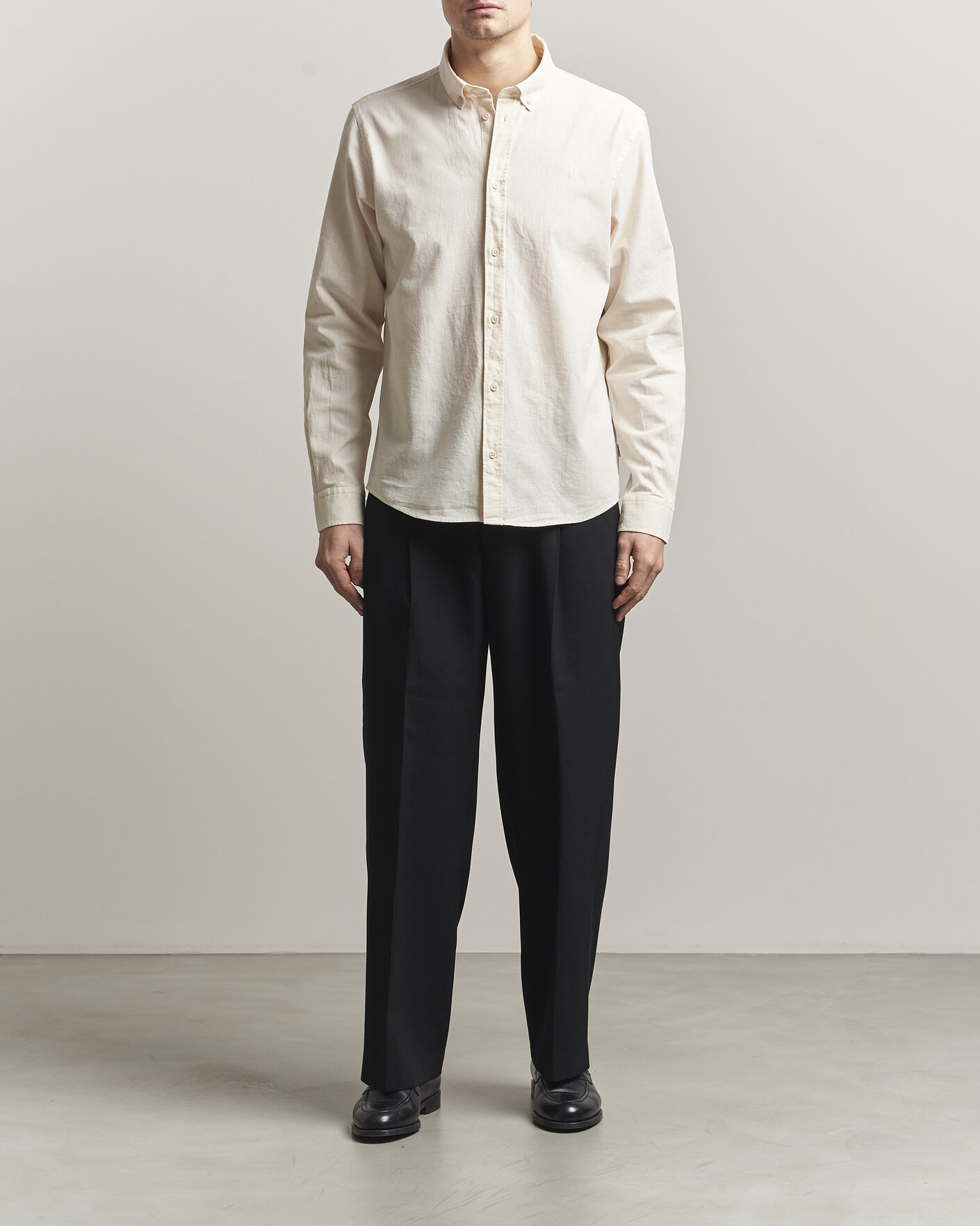 Herren | Hemden | LES DEUX | Konrad Cotton/Linen Shirt Eggnog White