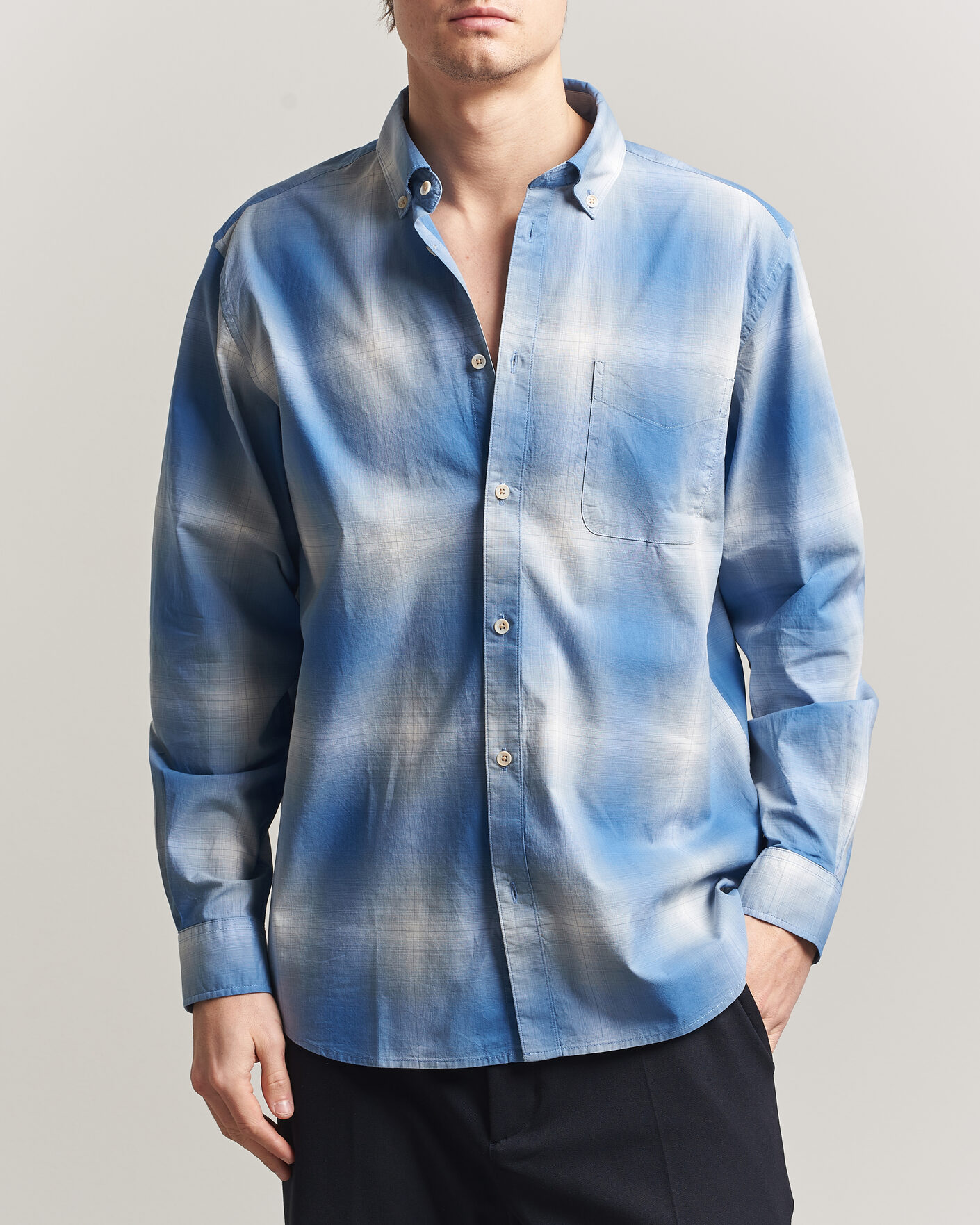 Herren | Hemden | LES DEUX | Kent Shadowcheck Shirt Palace Blue