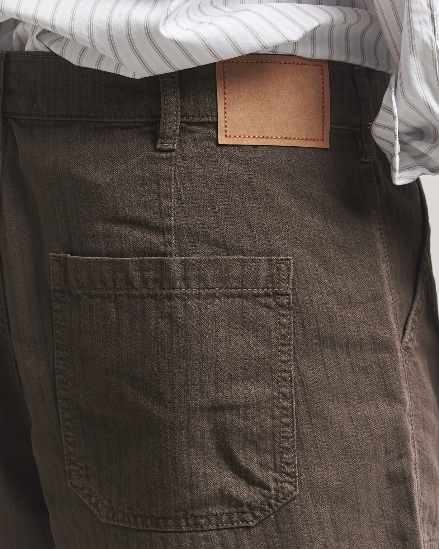 Herren | Shorts | Jeanerica | Genua Worker Chino Shorts Chevron Brown