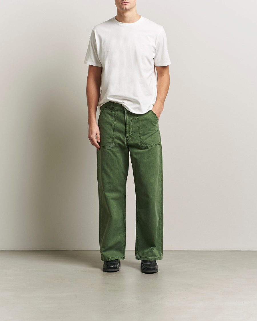 Herren | Hosen | Jeanerica | Genua Herringbone Worker Chino Chevron Green