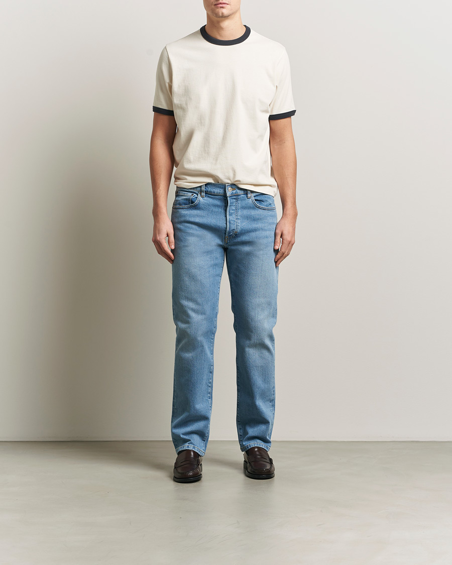 Herren | T-Shirts | Jeanerica | Ringer Crew Neck T-Shirt Off White