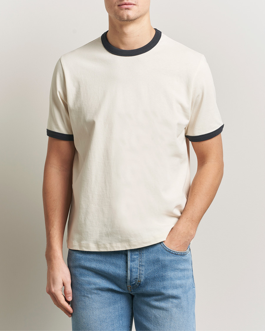 Herren | T-Shirts | Jeanerica | Ringer Crew Neck T-Shirt Off White