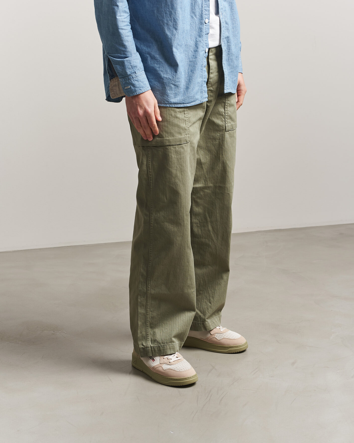 Herren | Sneaker | Autry | Medalist Low Suede Mix Sneaker Green/White/Sand