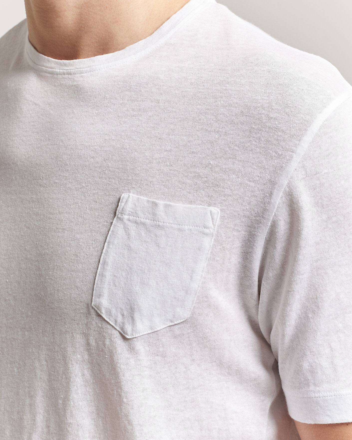 Herren | T-Shirts | Massimo Alba | Panarea Cotton/Linen T-Shirt White