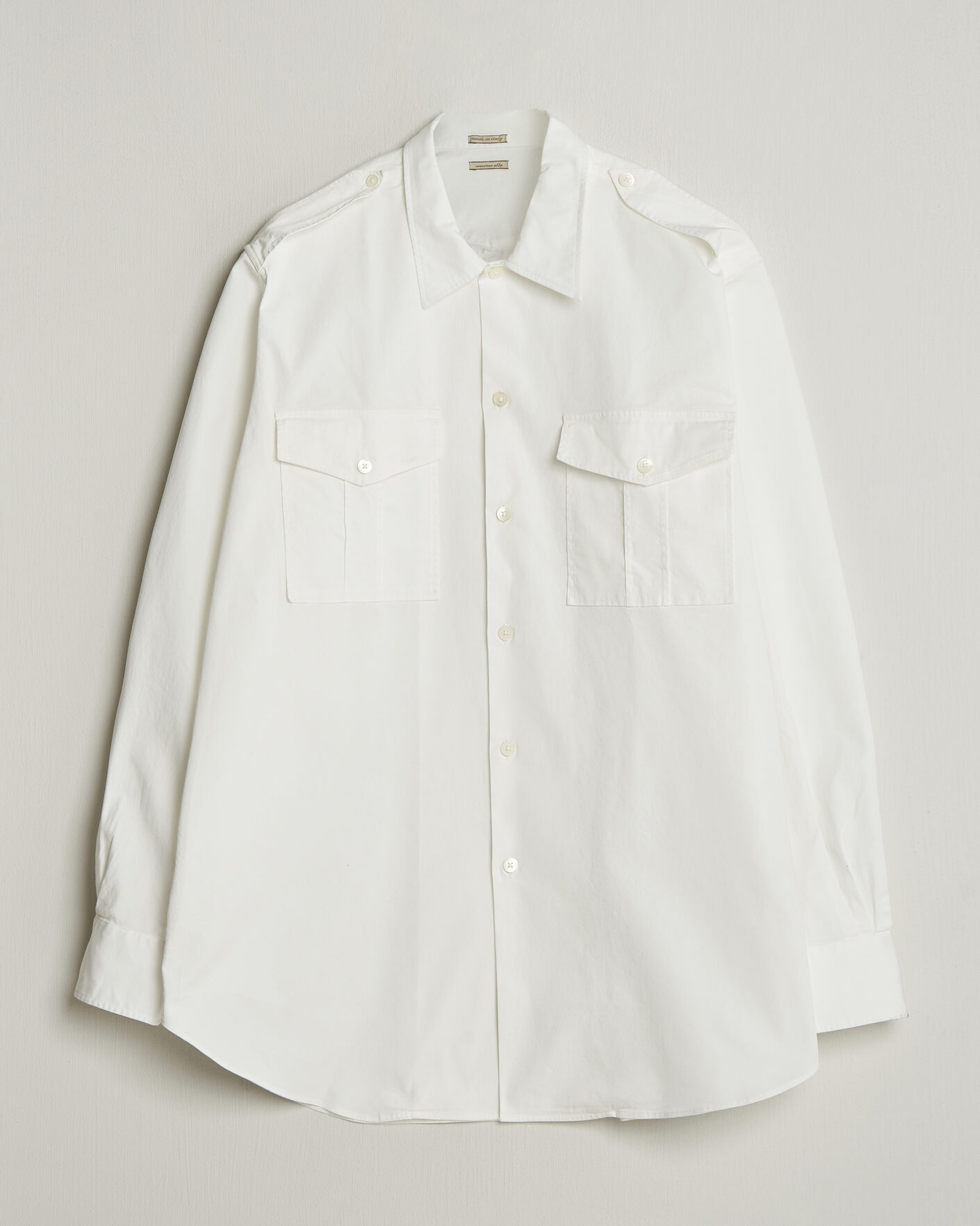 Herren | Hemden | Massimo Alba | Army Double Pocket Shirt White