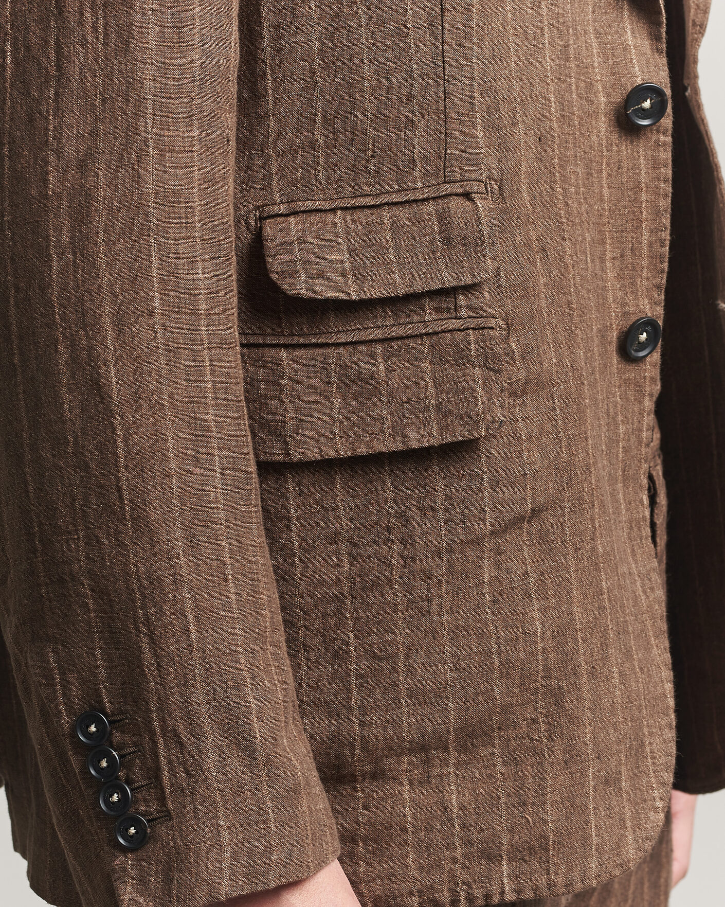 Herren | Anzüge | Massimo Alba | Sloop Linen Suit Brown Pinstripe