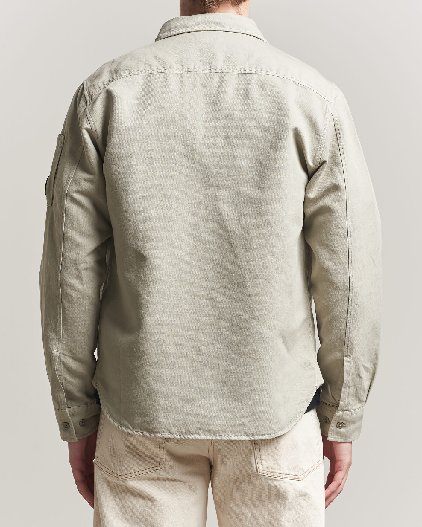 Herren | Hemden | C.P. Company | Cotton/Linen Pocket Shirt Light Grey