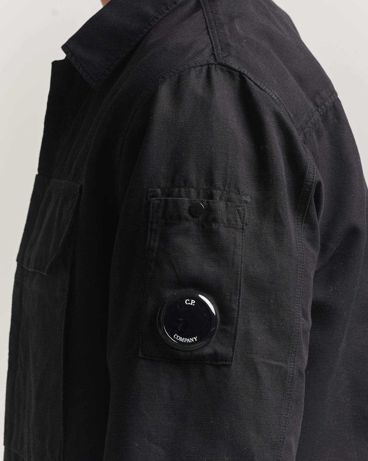 Herren | Hemden | C.P. Company | Cotton/Linen Zip Overshirt Black