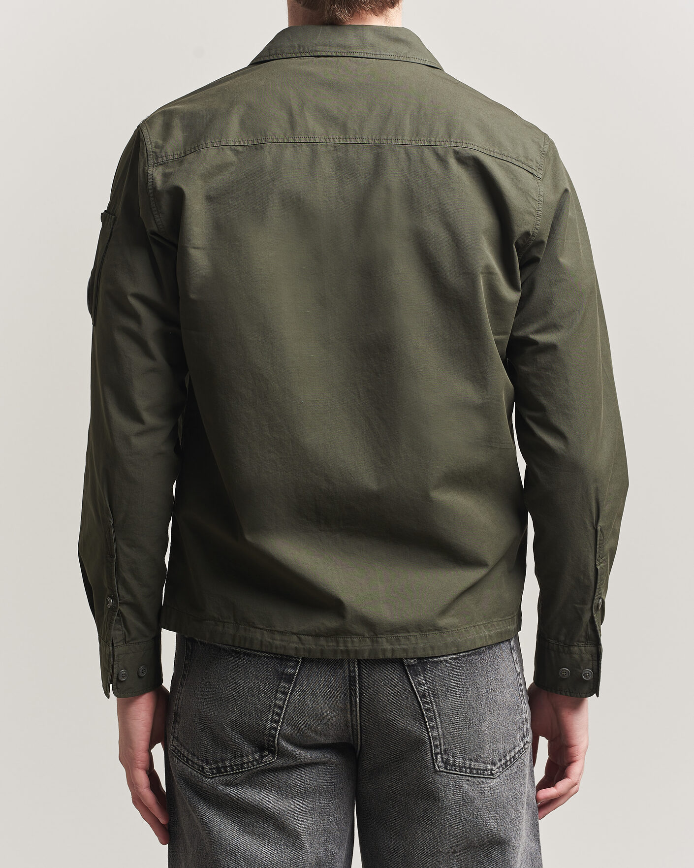 Herren | Hemden | C.P. Company | Garment Dyed Gabardine Zip Overshirt Dark Green
