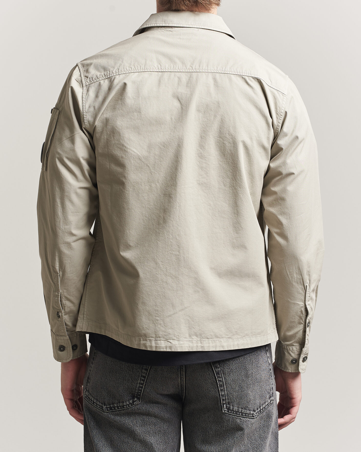 Herren | Hemden | C.P. Company | Garment Dyed Gabardine Zip Overshirt Light Grey